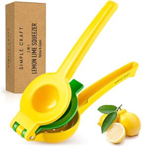 simple craft 2-in-1 lemon squeezer - easy to use manual juicer hand press - lemon juicer & lime squeezer extracts juices in seconds