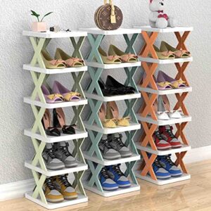 XUELF Vertical Shoe Tower, Narrow Corner Shoe Rack, Space Saving Shoe Rack, DIY Free Standing Shoes Storage Organizer, for Small Entryway, Closet, Hallway, Easy Assembly