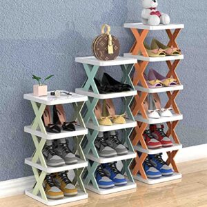 XUELF Vertical Shoe Tower, Narrow Corner Shoe Rack, Space Saving Shoe Rack, DIY Free Standing Shoes Storage Organizer, for Small Entryway, Closet, Hallway, Easy Assembly