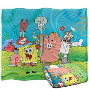 spongebob blanket, 50"x60" spongebob group scene silky touch super soft throw blanket