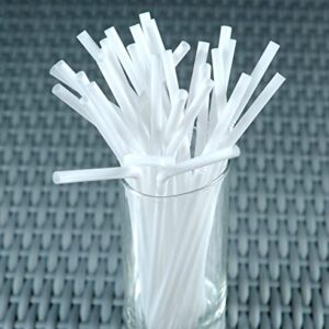 Crystalware Bulk Pack of 380 Flexible Plastic Drinking Straws - White, Individually Wrapped, Food-Safe BPA Free, 7.75 Inches Long (380 Straws)