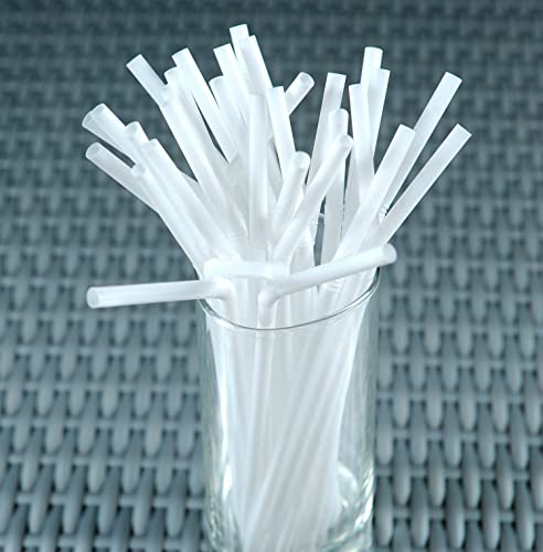 Crystalware Bulk Pack of 380 Flexible Plastic Drinking Straws - White, Individually Wrapped, Food-Safe BPA Free, 7.75 Inches Long (380 Straws)