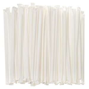 Crystalware Bulk Pack of 380 Flexible Plastic Drinking Straws - White, Individually Wrapped, Food-Safe BPA Free, 7.75 Inches Long (380 Straws)