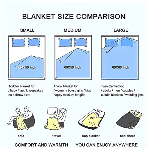Cartoon Flannel Blanket Comfy Lightweight Warm Super Soft Throw Blanket All Seasons Bedding for Sofa Living Room 80"X60"