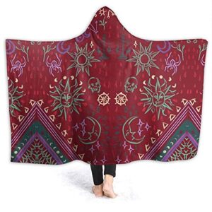 hooded blanket mollymauk's coat, front panels comfortable throw blankets for four seasons anti-pilling flannel wearable blanket suitable for sofa blankets for adults and children, bed blankets 60"x50