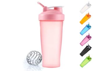 litex classic shaker bottle, great for protein shakes and pre-workout, shaker set with stirrer - bpa free - 20 oz(pink)