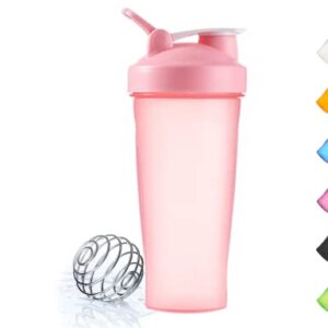 Litex Classic Shaker Bottle, great for protein shakes and pre-workout, shaker set with stirrer - BPA free - 20 oz(pink)