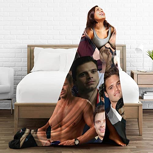 Sebastian Stan Ultra Soft Micro Fleece Blanket All Season Fuzzy Warm Throw Blanket for Sofa Chair Couch Bed