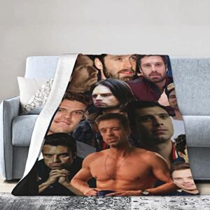 Sebastian Stan Ultra Soft Micro Fleece Blanket All Season Fuzzy Warm Throw Blanket for Sofa Chair Couch Bed