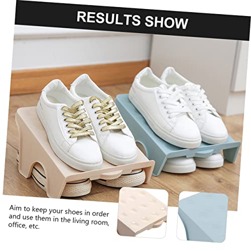 Holibanna 3pcs Double Shoe Tray Sneaker Shelf Plastic Storage Shelves Plastic Display Stands Shoe Stacker Shoe Storage Slot Rack Shoes Storage Shelf Home Supply Practical Shoes Holder Simple