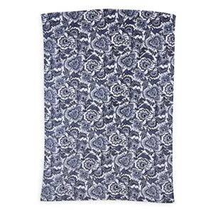 Vera Bradley Women's Oversized Fleece Plush Throw Blanket, Java Navy & White, Twin/Twin XL