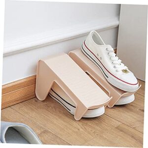 USHOBE 4pcs Double Layer Shoe Tray Sneaker Holder Clear Shoe Rack Shoe Rack Organizer Sneakers Holder Shoe Rack Holder Shoes Slots Rack Shoes Rack Shoes Shelf Storage Blue Pp Bracket