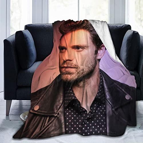 Sebastian Stan Ultra Soft Micro Fleece Blanket All Season Fuzzy Warm Throw Blanket for Sofa Chair Couch Bed