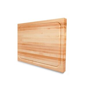 CONSDAN Cutting Board, USA Grown Hardwood, Butcher Block Hard Maple with Invisible Inner Handle, Prefinished with Food-Grade Oil, Suitable for Kitchen Edge Grain, 1-1/2" Thick, 20" L x 15" W