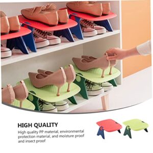 Cabilock 2pcs Storage Rack Shoe Tray Shoe Organizer Shelf Brackets for Shelves Sneaker Heels Shoe Rack Organizer Shoe Stacker Slots Shoe Slots for Shelf Shoes Holder Shoe Rack for Home Set