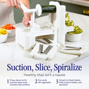 Nuvantee Spiralizer for Veggies - Zucchini Noodle Maker Slicer w/ 5 Blade Cutter Attachments - Vegetable Spiralizer for Cucumber Slicer, Curly Fries, Zoodles, Potato, Squash & Spaghetti