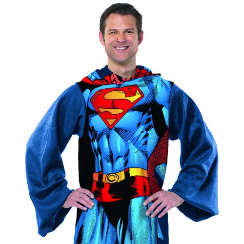 Superman - World Hero Costume Comfy Throw Blanket with Sleeves