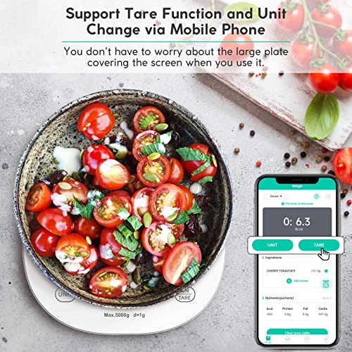 Arboleaf Food Scale Rechargeable, Kitchen Scale for Food Ounces and Grams, Smart Food Scale for Weight Loss, Small Digital Baking Food Scales for Kitchen Gift, USB Scale, 1g/0.1oz, 11lb/5kg