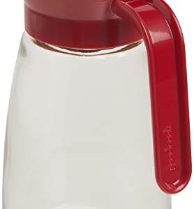 GoodCook 12 oz. Glass Syrup Dispenser with Lid, Clear/Red