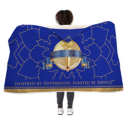 BBGreek Sigma Gamma Rho Sorority Paraphernalia - Official SGRho Centennial Vendor - Sherpa Lined Hooded Blanket