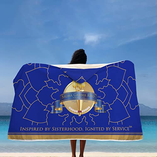 BBGreek Sigma Gamma Rho Sorority Paraphernalia - Official SGRho Centennial Vendor - Sherpa Lined Hooded Blanket