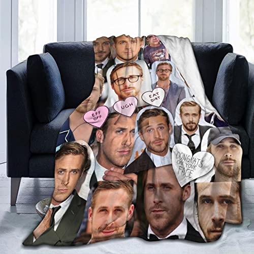 Ryan Gosling Ultra Soft Micro Fleece Blanket All Season Fuzzy Warm Throw Blanket for Sofa Chair Couch Bed