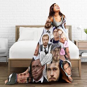 Ryan Gosling Ultra Soft Micro Fleece Blanket All Season Fuzzy Warm Throw Blanket for Sofa Chair Couch Bed