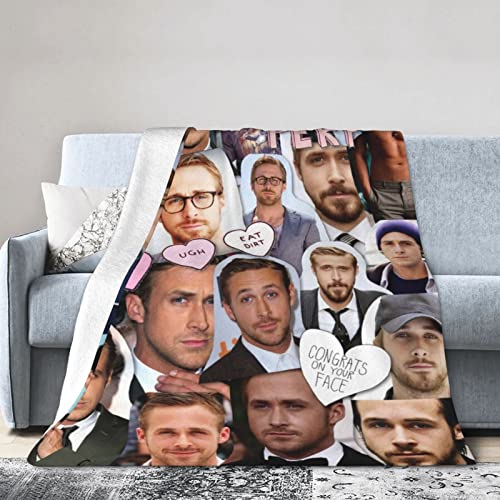 Ryan Gosling Ultra Soft Micro Fleece Blanket All Season Fuzzy Warm Throw Blanket for Sofa Chair Couch Bed