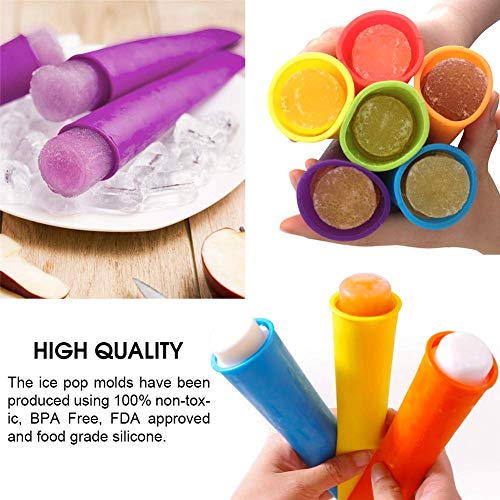 Ouddy Popsicles Molds, 8 Pack Multi Colors Popsicle Maker with Lids for Kids, Baby Popsicle Molds for DIY, Frozen Silicone Popsicle Bags Ice Pop Mold for Popsicles/Yogurt Sticks/Jelly/Chocolates