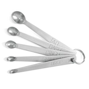 Norpro Mini Stainless Steel Measuring Spoons, Set of 5 (tad, dash, pinch, smidgen and drop)