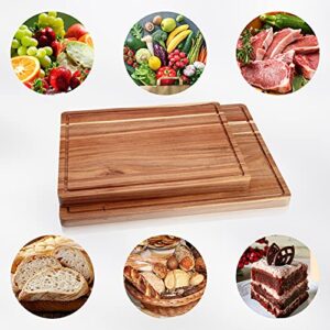 Extra Large Wood Cutting Boards for Kitchen 24 x 18 Inch, Large Wooden Cutting Board with Juice Groove, Thick Acacia Wood Cutting Board, Butcher Block Cutting Board for Meat and Veggies