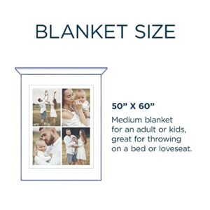 FrameStory Custom Blanket Photos and Text, Fully Customizable with Your Pictures and Message, Soft Cotton Poly Blend Woven Throw, 50" x 60"