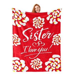 sisters gifts from sister blanket, sister birthday gifts from sister, birthday gifts for sister, best sister graduation gifts for sister from brother, sister gifts, throw blanket 40x50 inches b