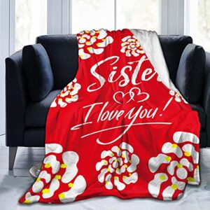 Sisters Gifts from Sister Blanket, Sister Birthday Gifts from Sister, Birthday Gifts for Sister, Best Sister Graduation Gifts for Sister from Brother, Sister Gifts, Throw Blanket 40X50 inches B