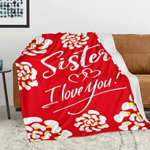 Sisters Gifts from Sister Blanket, Sister Birthday Gifts from Sister, Birthday Gifts for Sister, Best Sister Graduation Gifts for Sister from Brother, Sister Gifts, Throw Blanket 40X50 inches B