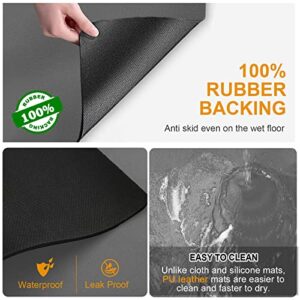 Dish Drying Mats for Kitchen Counter Coffee Mat Under Sink Mats for Kitchen Waterproof Dish Mat Drying Kitchen Mat Bar Mats for Countertop Coffee Bar Accessories (Deep Gray, 12"*19")