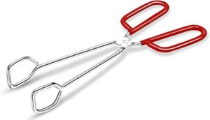 stainless steel kitchen tongs hiash heavy duty cooking tongs good grips 10-inch scissors tongs with comfortable red handle for cooking barbecue