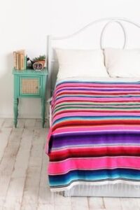 party sarape mexican serape saltillo blanket (x-large, pink) heavy authentic throw 58" x 78" top quality000203