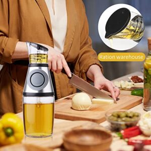 Golden Pearl Oil dispenser bottle for kitchen,Oil dispenser with Measurements,olive oil dispenser bottle,Oil and vinegar dispenser,Cruet salad dressing bottle for Kitchen（8.5 Oz）