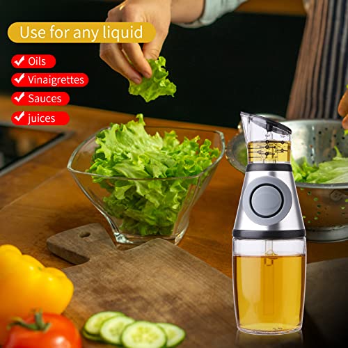 Golden Pearl Oil dispenser bottle for kitchen,Oil dispenser with Measurements,olive oil dispenser bottle,Oil and vinegar dispenser,Cruet salad dressing bottle for Kitchen（8.5 Oz）