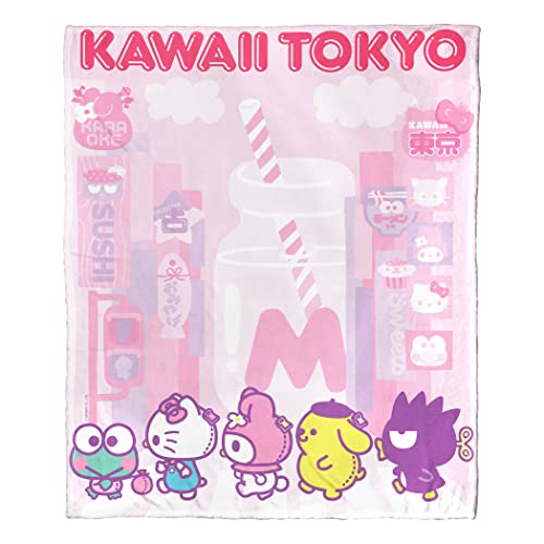 Northwest Sanrio Hello Kitty Silk Touch Throw Blanket, 50" x 60", Kawaii Tokyo