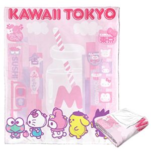 Northwest Sanrio Hello Kitty Silk Touch Throw Blanket, 50" x 60", Kawaii Tokyo