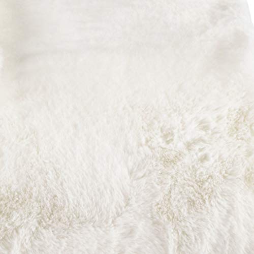 Vera Wang - Throw Blanket, Luxury Faux Fur Bedding, Soft & Medium Weight Home Decor (Lapin White, Throw)