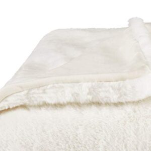 Vera Wang - Throw Blanket, Luxury Faux Fur Bedding, Soft & Medium Weight Home Decor (Lapin White, Throw)