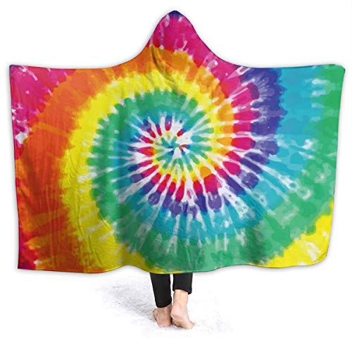 Tie Dye Hoodie Blanket Wearable Throw Blankets for Couch Blanket Hooded for Baby Kids Men Women