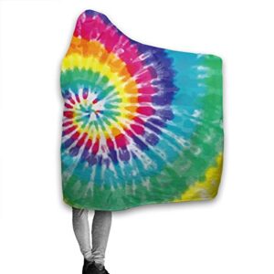 Tie Dye Hoodie Blanket Wearable Throw Blankets for Couch Blanket Hooded for Baby Kids Men Women