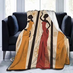 ouqiuwa beautiful african women throw blanket plush microfiber flannel fleece blanket 60"x50" for bed sofa couch camping travel