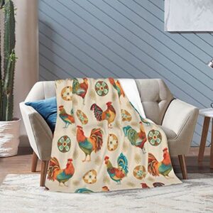 Chicken Blanket for Adults Rooster Throw Blanket Ultra Soft Cozy Fleece Farm Animals Bedding Blanket for Kids Couch Sofa Farmhouse Lover Gifts 50"x40"