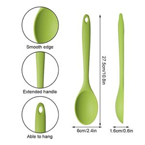 4 Pieces Silicone Spoons for Cooking, Large Silicone Mixing Spoon Set, Nonstick Heat-Resistant Cooking Spoons, 4 Colors Kitchen Utensil Spoons for Mixing Baking Cooking Serving Stirring Tools