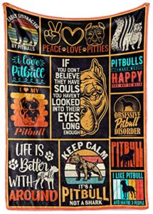 innobeta pitbull gifts for pitties lovers, pitbull flannel blanket throws for pitt dog mom dad, 50 x 65 inches, perfect for birthday christmas thanksgiving mother's day